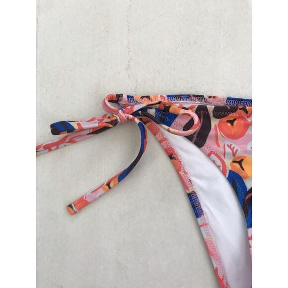 Solid & Striped String Bikini Bottom Parker Retro Floral Swimwear - Picture 2 of 7